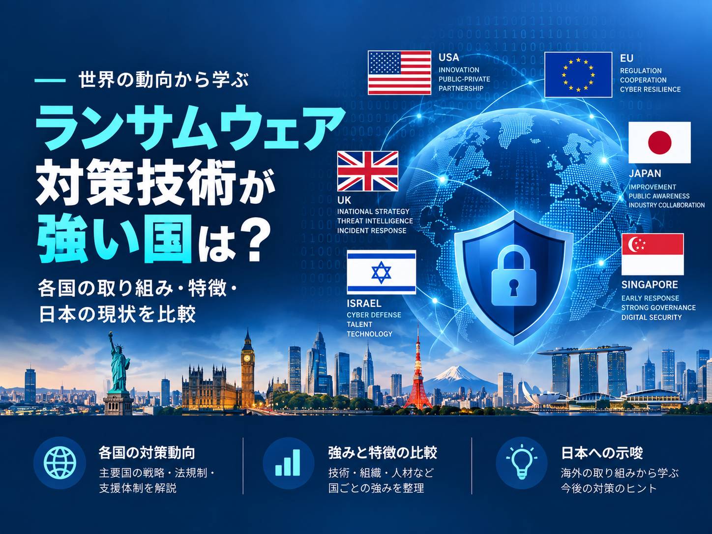 ランサムウェア対策技術が強い国は？地理・地政学から見る各国の特徴